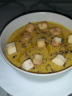 Una foto de Crema de calabaza y zanahoria