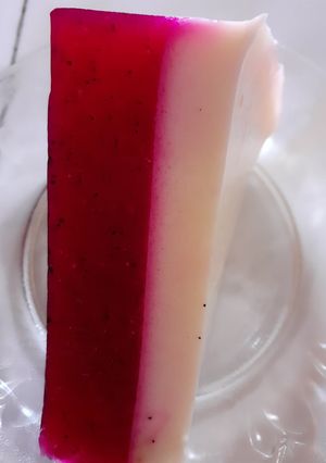 Foto resep Puding buah naga lapis susu