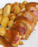 Muslitos rellenos en salsa de Oporto con patatas