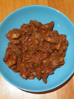 Una foto de Berenjenas con salsa de cacahuete