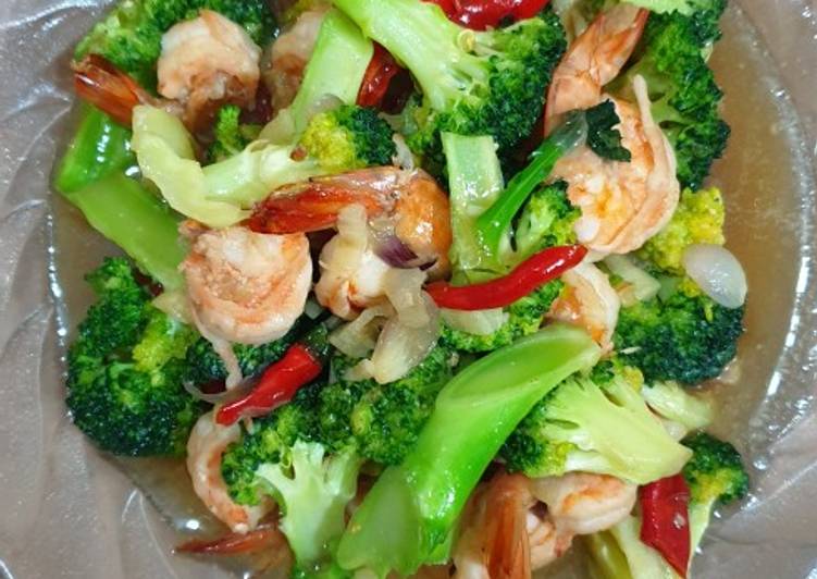 Langkah Mudah untuk Membuat Cah brokoli udang 🦐 Anti Gagal