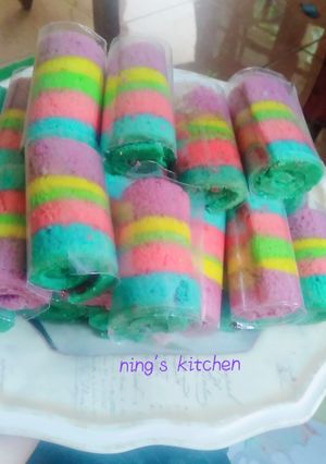 Foto resep Mini roll rainbow cake