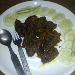 A picture of Stuffed masala karela / bittergourd.