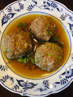 A picture of California Farm Liver Dumpling Soup.