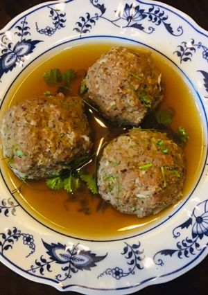 A picture of California Farm Liver Dumpling Soup.