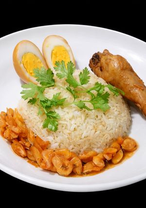 Hình của món SP.0505 - Cơm Gà Rô Ti & Tép Trấu Cháy Tỏi.