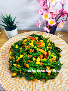 Foto resep Tumis Daun Singkong Jagung Manis