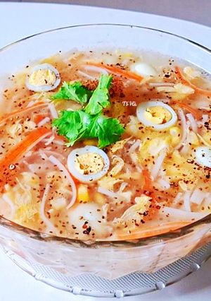 Hình của món Súp thanh cua, hạt chia.