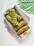 Roti Kentang Pandan Isi Selai Nanas