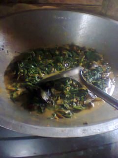 Foto resep Gulai daun singkong + jantung pisang