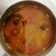A picture of Toor Dal rasam.