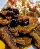 LENGUA de RES🐮 guisada con salsa de uvas pasas🍇...!