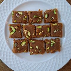 A picture of Carrot Coconut Burfi.