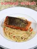Pasta salmon sambal matah