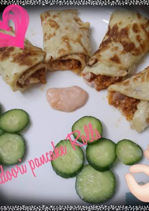 A picture of Tandori pancake rolls.