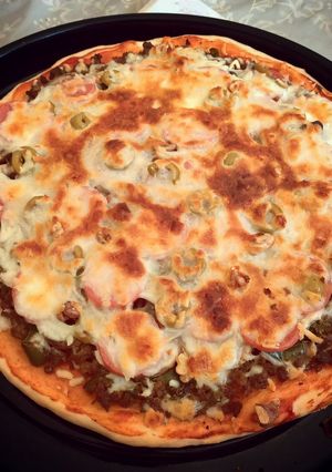 عکسی از دستور خمیر پیتزا خونگی🍕🍕