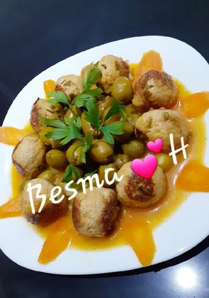صورة لوصفة طاجين زيتون بكفتة الدجاج