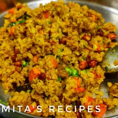 A picture of Red poha upama.