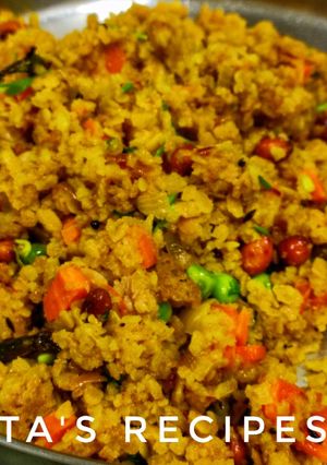 A picture of Red poha upama.