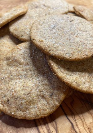 A picture of Sourdough Crackers or Breadsticks with Extra Virgin Olive Oil & Herbs.