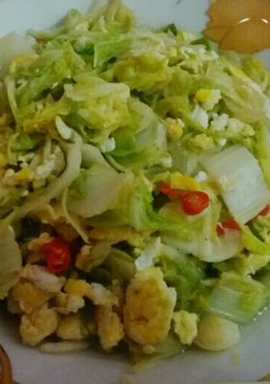 Foto resep Sawi Putih Orek Telur