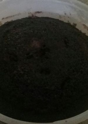 Una foto de Bizcochuelo de chocolate echo en el microonda.
