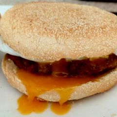 A picture of My Sausage Pattie & Poached Egg Muffin.