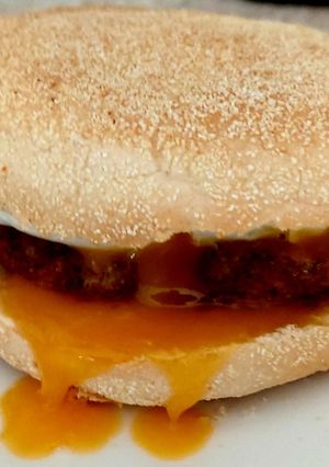 A picture of My Sausage Pattie & Poached Egg Muffin.
