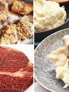 A picture of Chicken Fried Fullblood Wagyu Top Round Steak.