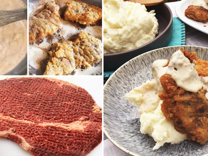 Simple Way Prepare Recipe Chicken Fried Fullblood Wagyu Top Round Steak that is Really Delicious, Perfect}