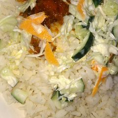 Rice and stew A picture of Rice and stew.