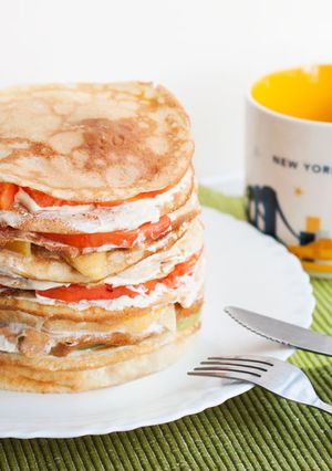 水果千層蛋糕 fruit crepe cake 的食譜成品照片