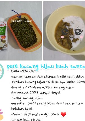 Foto resep Pure kacang hijau kuah santan (cemilan mpasi)
