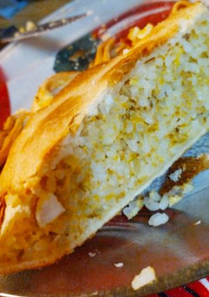 Una foto de Tarta de arroz, huevo y atún