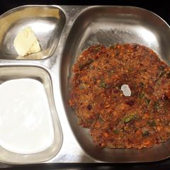 Bhajani thalipith (type of indian bread) A picture of Bhajani thalipith (type of indian bread).