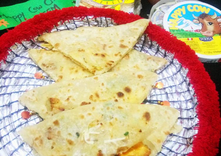 Simple Way to Make Any-night-of-the-week Chicken tikka cheese paratha