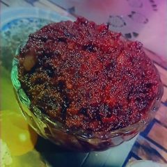 A picture of Beetroot Sapota (Chikoo) Halwa.