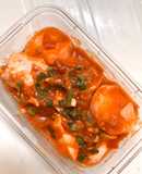 Đậu hũ non sốt cà kèm bắp cải luộc