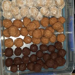 A picture of No Bake, Gluten Free Protein Balls.