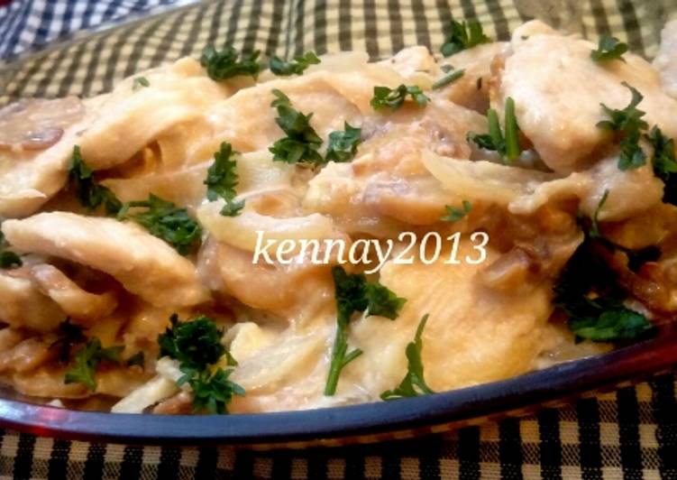 Resep Chicken White Mushroom Sauce 15 minutes cook!, Lezat Sekali