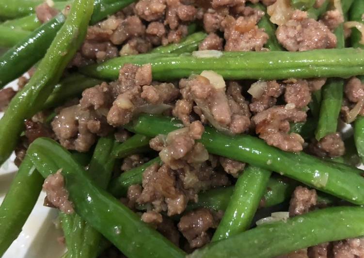 Baby buncis daging cincang