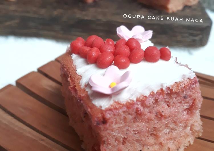 Ogura Cake Buah Naga (Teknik Au Bain Marie)