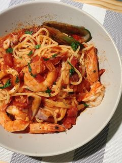 番茄海鮮義大利麵🍝 的食譜成品照片