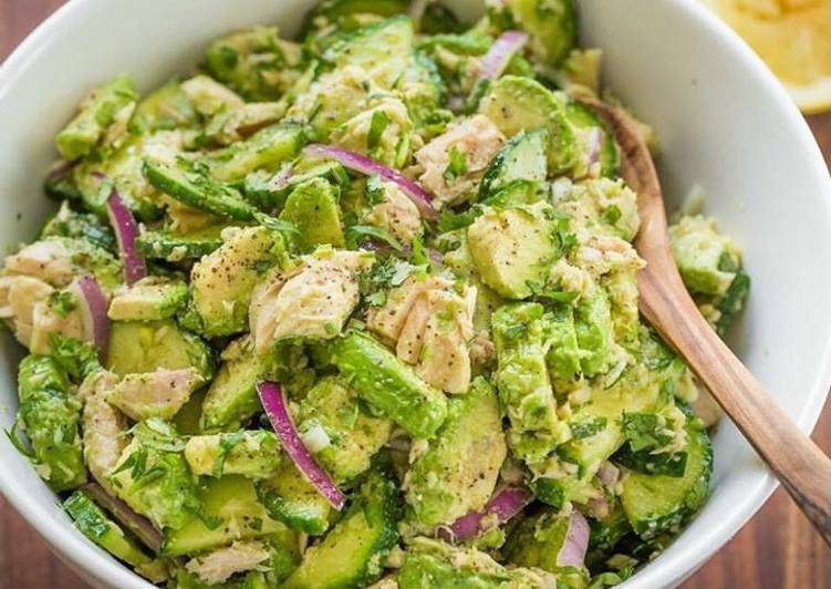 Steps to Make Homemade Avocado Salad with Tuna Fish