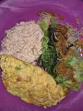Breakfast Set Dadar Tempe Pecel Oat untuk Diet