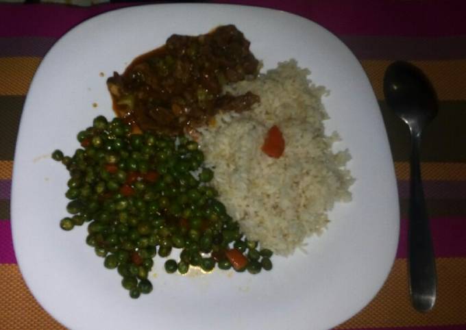 Recipe of Super Quick Homemade Rice, Snow peas and beef stew