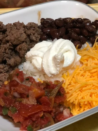 Recipe Poorman’s Beef Burrito Bowl which So Delicious