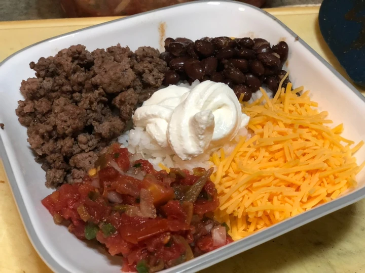 Recipe Poorman’s Beef Burrito Bowl which So Delicious