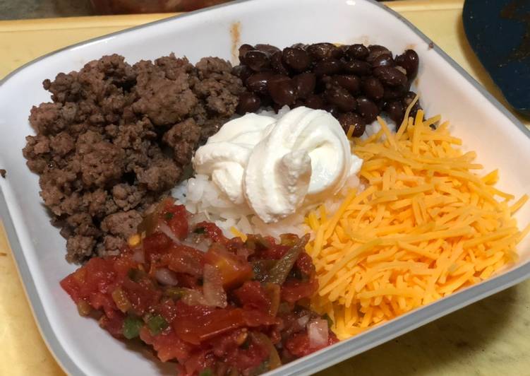 Recipe of Super Quick Homemade Poorman’s Beef Burrito Bowl