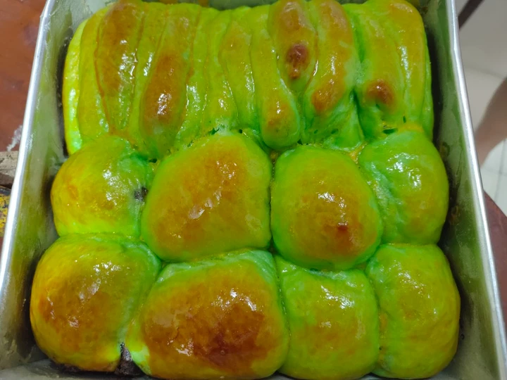 Langkah Gampang Membuat Resep Roti sisir pandan dan coklat pandan empuk tangzhong yang Sempurna Anti Ribet, Lezat Sekali
